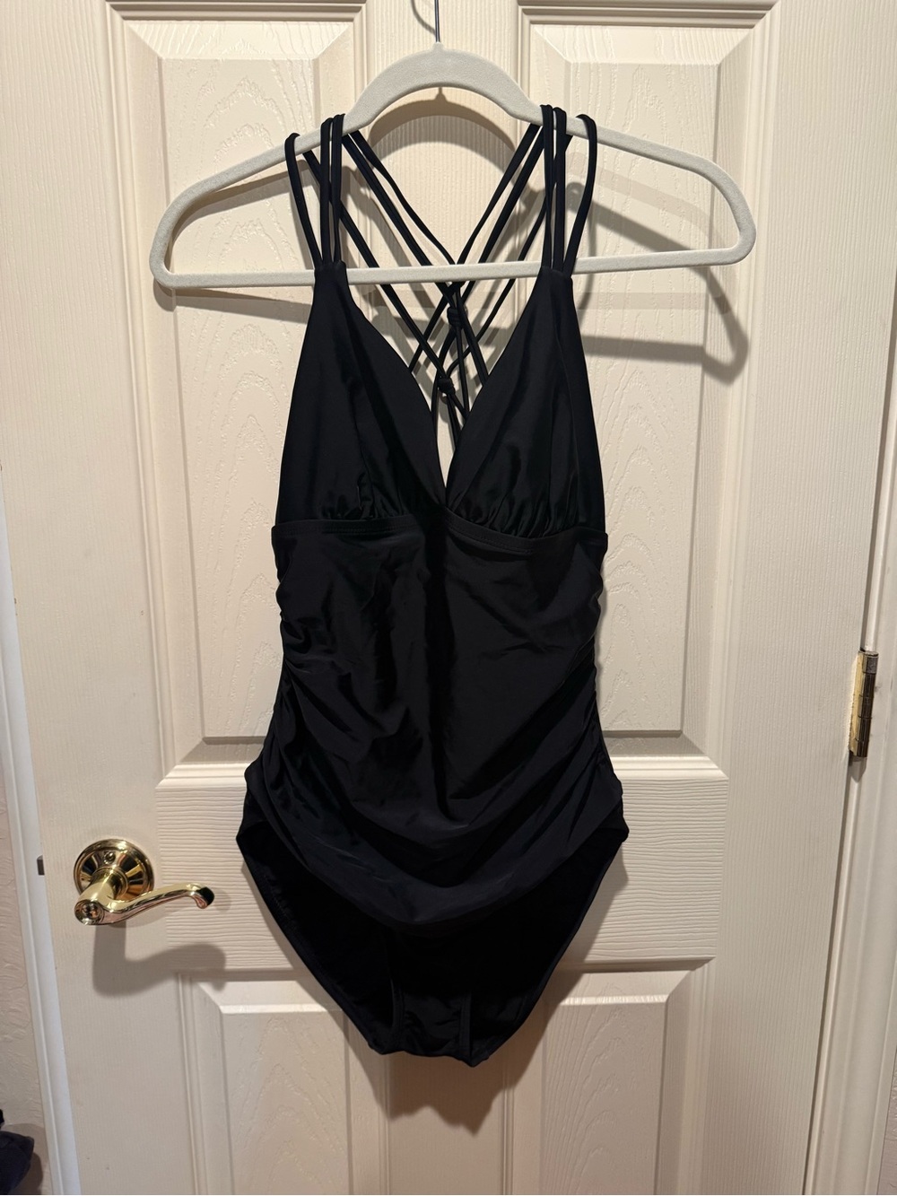 Black Crisscross Back One-Piece Swimsuit